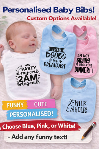 Personalised baby bib - personalised, –